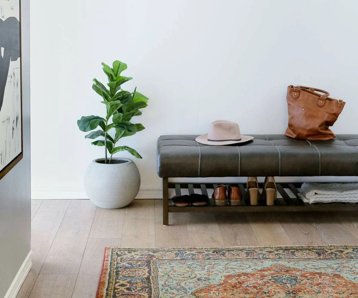 S64 Short Potted Faux Fiddle Floor Plant 2 S64 Short Potted Faux Fiddle Floor Plant - Image 2