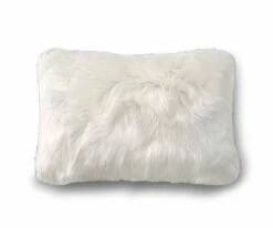 B36 Rorik 12" x 18" Faux Fur Pillow Cover - White