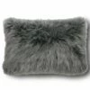 B36 Rorik 12" x 18" Faux Fur Pillow Cover - Grey