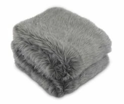 B36 Rorik Faux Fur Throw - Grey