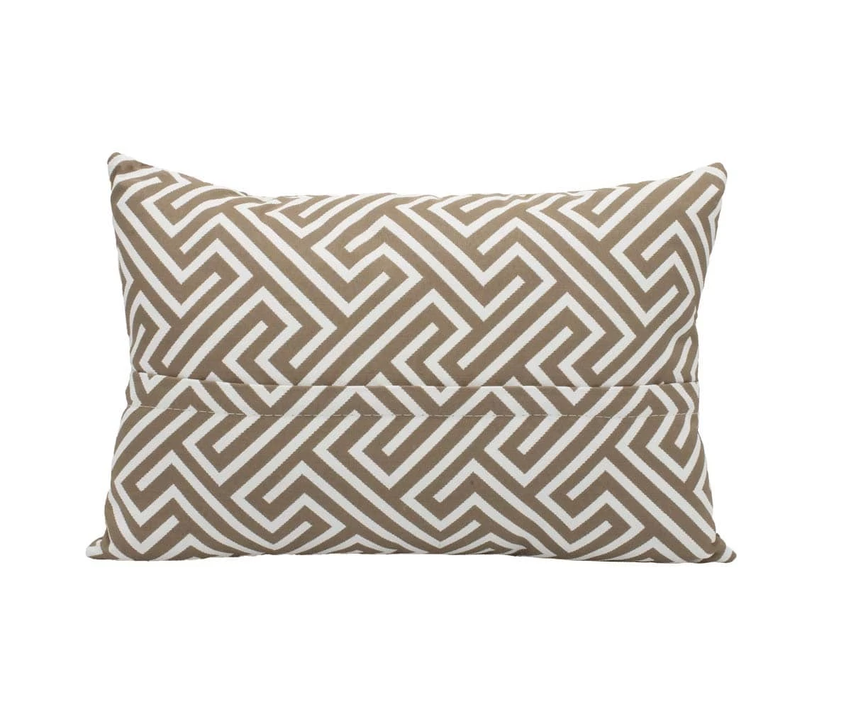 J18 Palma Outdoor 12" Lumbar Toss Pillow - Taupe 2 J18 Palma Outdoor 12" Lumbar Toss Pillow - Taupe - Image 2