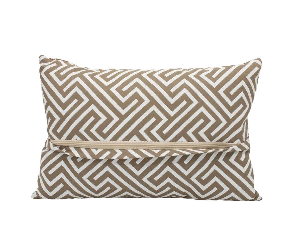 J18 Palma Outdoor 12" Lumbar Toss Pillow - Taupe 3 J18 Palma Outdoor 12" Lumbar Toss Pillow - Taupe - Image 3