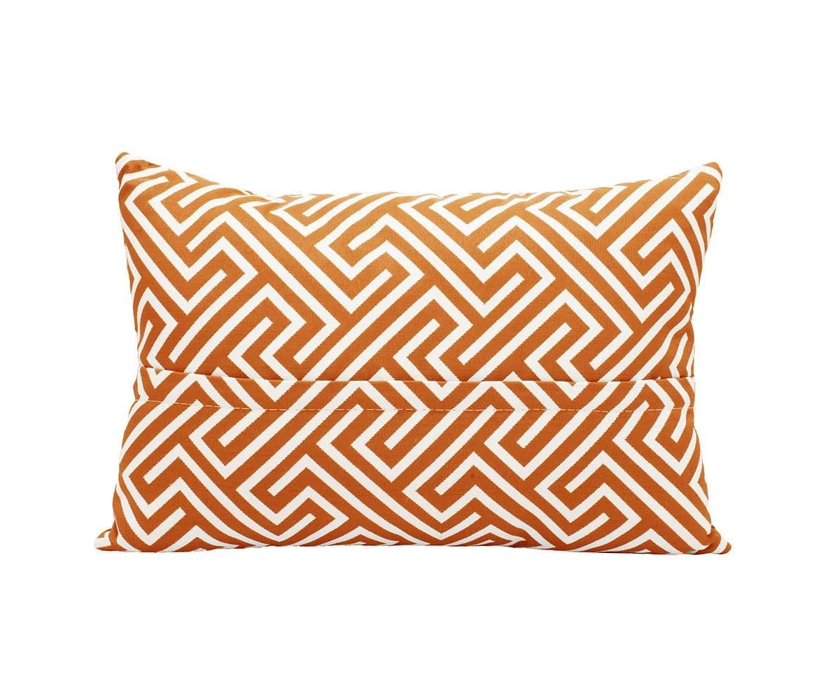 J18 Palma Outdoor 12" Lumbar Toss Pillow - Orange 2 J18 Palma Outdoor 12" Lumbar Toss Pillow - Orange - Image 2