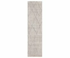 K01 Tangier Tribal Diamond Rug Runner - Silver