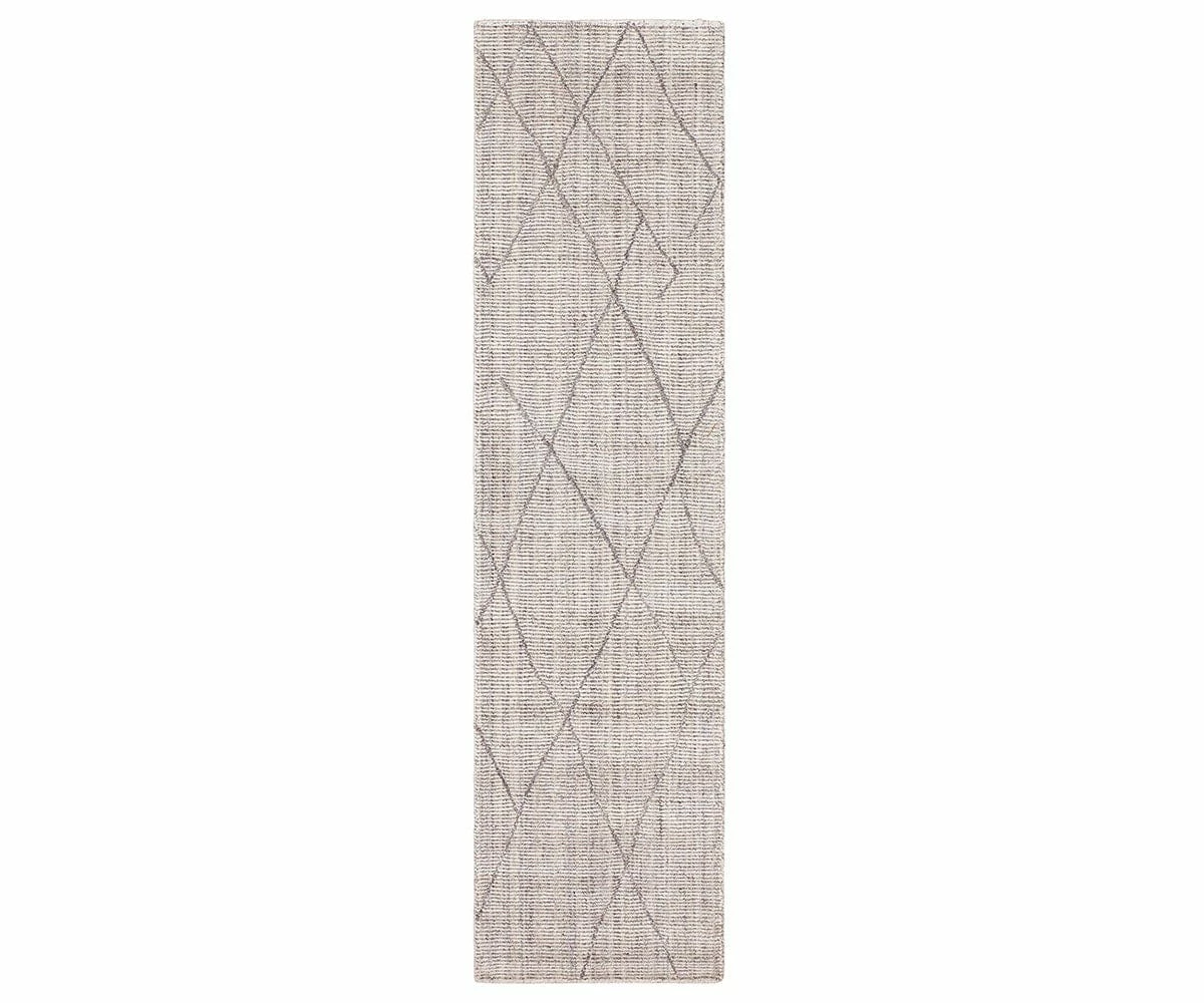 K01 Tangier Tribal Diamond Rug Runner - Silver 1 K01 Tangier Tribal Diamond Rug Runner - Silver