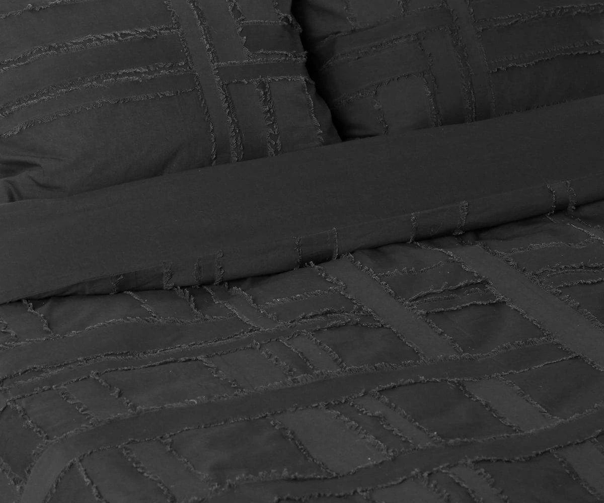 M50 Dauda Duvet Cover + Shams Set - Charcoal 2 M50 Dauda Duvet Cover + Shams Set - Charcoal - Image 2