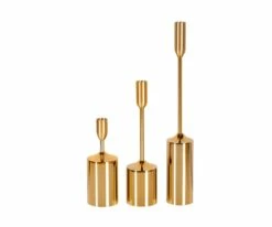 M74 Metal Tapered Candle Holders - Set of 3