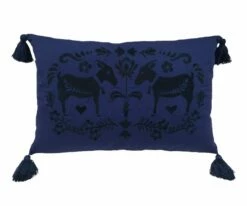 B36 Embroidered Billy Goat Lumbar Pillow Cover