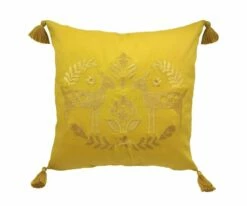B36 Embroidered Fawns Pillow Cover