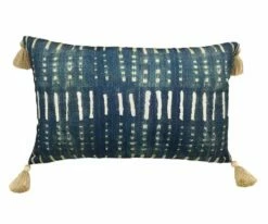 B36 Embroidered Batik Lumbar Pillow Cover