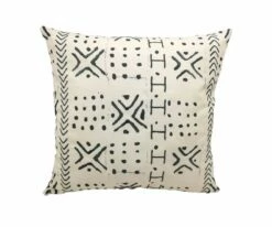 B36 Modern Mudcloth Pillow Cover - White
