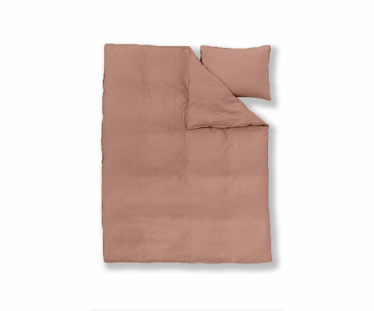 B36 Laila Linen Duvet Cover + Shams Set - Desert Rose 2 B36 Laila Linen Duvet Cover + Shams Set - Desert Rose - Image 2