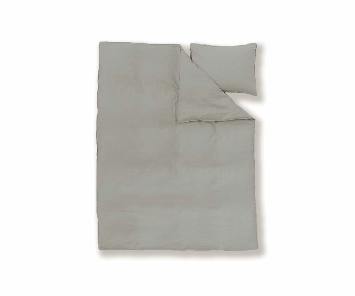 B36 Laila Linen Duvet Cover + Shams Set - Grey 2 B36 Laila Linen Duvet Cover + Shams Set - Grey - Image 2
