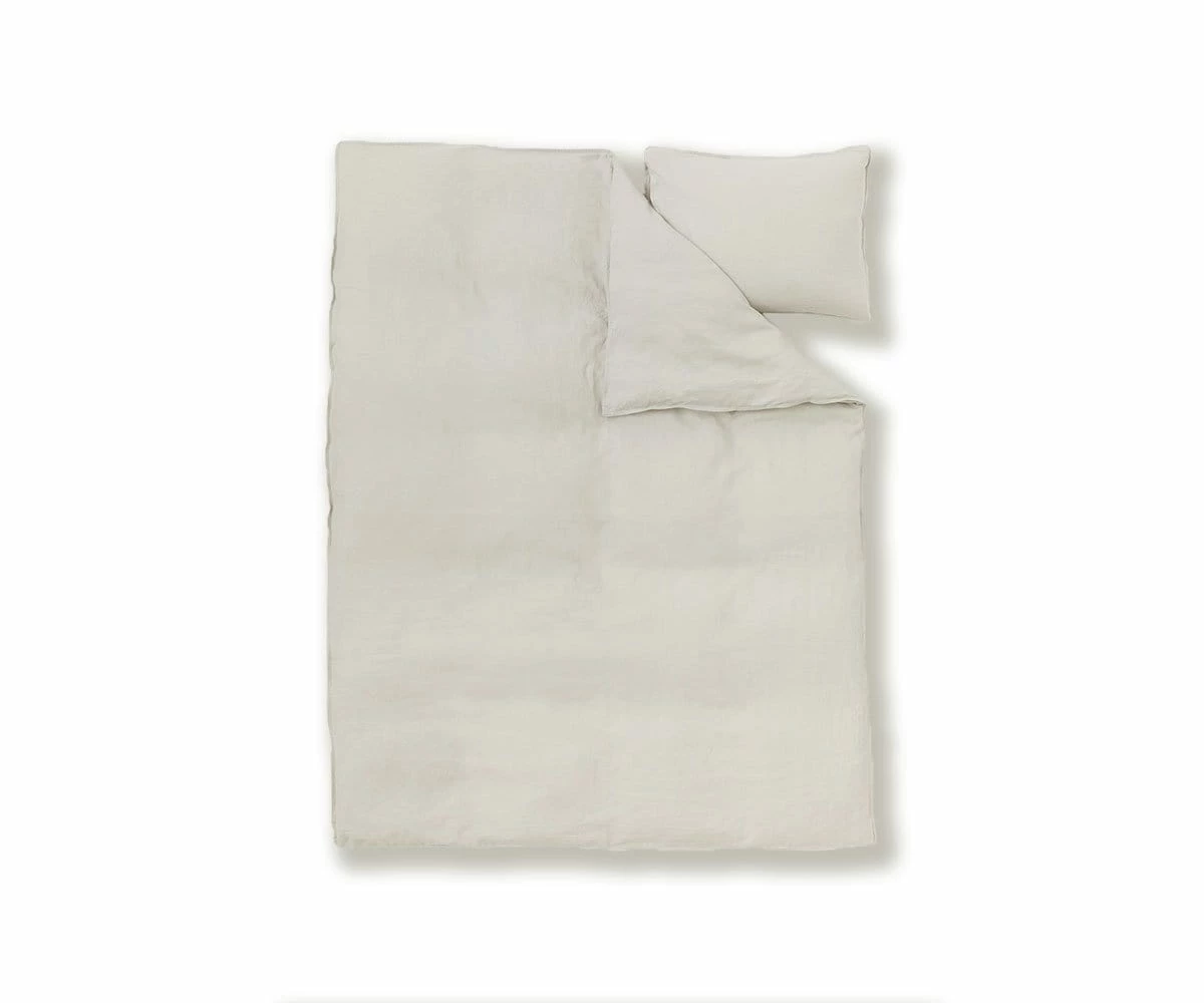 B36 Laila Linen Duvet Cover + Shams Set - Light Grey 2 B36 Laila Linen Duvet Cover + Shams Set - Light Grey - Image 2