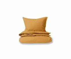 B36 Laila Linen Duvet Cover + Shams Set - Mustard