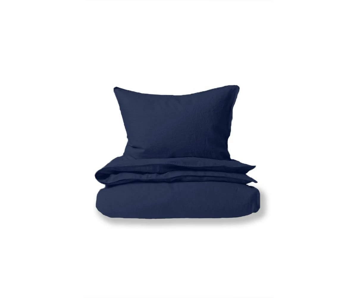 B36 Laila Linen Duvet Cover + Shams Set - Navy 1 B36 Laila Linen Duvet Cover + Shams Set - Navy