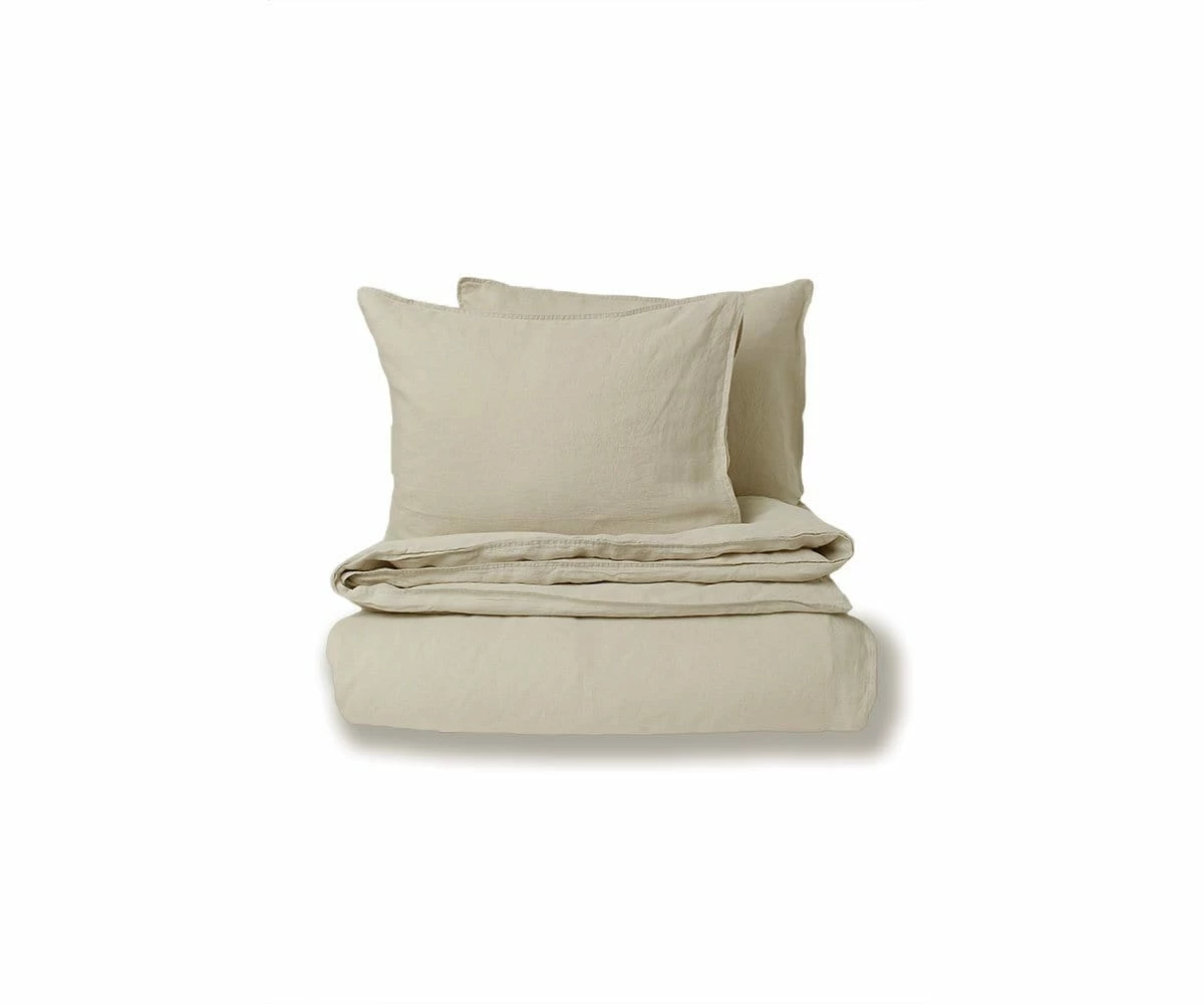 B36 Laila Linen Duvet Cover + Shams Set - Taupe 1 B36 Laila Linen Duvet Cover + Shams Set - Taupe