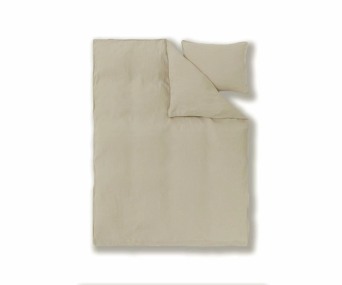 B36 Laila Linen Duvet Cover + Shams Set - Taupe 2 B36 Laila Linen Duvet Cover + Shams Set - Taupe - Image 2